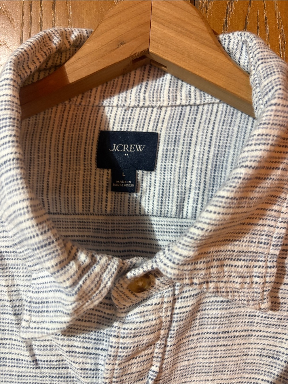 J. Crew Striped Button-Up Shirt in Blue and Cream - Cotton - Picture 3 of 6